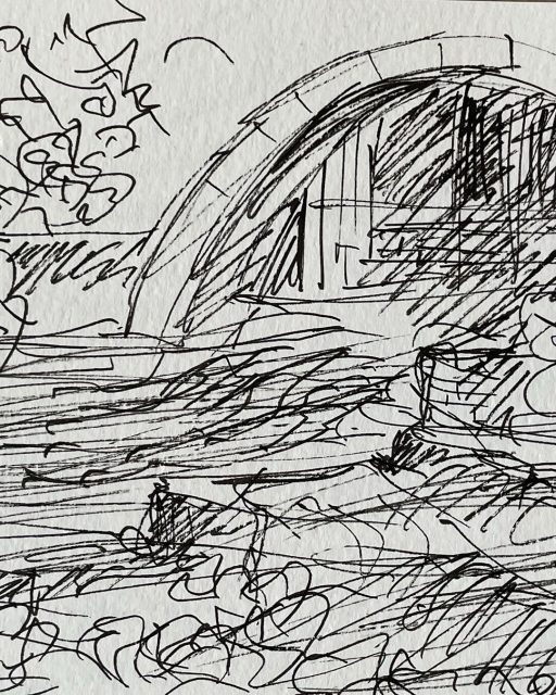 Travail en cours, évolution des matières et des textures, depuis le croquis jusqu’à la gravure…
Je continue mon travail sur le thème de l’eau, élément vital mais aussi destructeur.
Ici c’est l’eau tumultueuse, bruyante, envahissante…
Je voudrais exprimer ce mouvement, cette force et ce bruit.
Le croquis est la trace de l’émotion et de la sensation, il est le garant de l’authenticité de mon travail.
Ma gravure est tout juste commencée sur une grande plaque de zinc. L’aventure va être longue…
#graveure #artistefrançaise