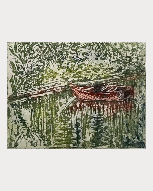 La Rivière.
Restons sur le fil de l’eau, avec cette gravure à l’eau forte réalisé au format 10x15cm - l’équivalent d’une carte postale, comme un ricochet, un reflet du diptyque “Sérénité” que je vous avais présenté en février.
#gravure #artistefrançaise